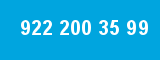 922 200 35 99 922 200 35 99